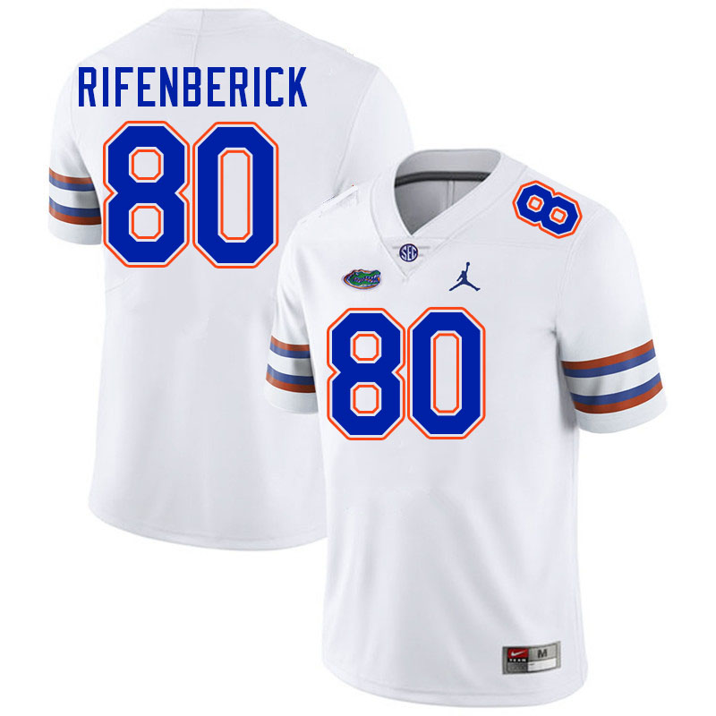 Florida Gators #80 Cary Rifenberick College Football Jerseys Stitched-White